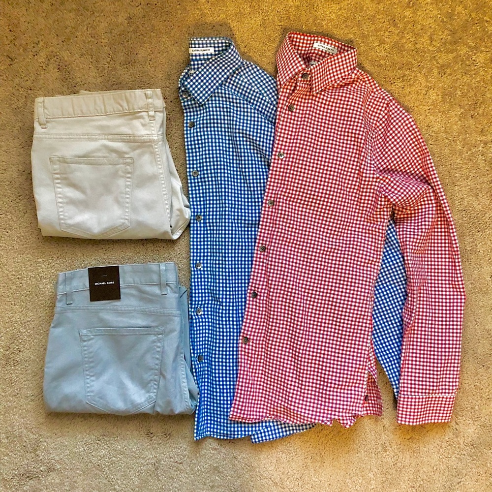 Two Slim Fit Express Shirts and two chinos